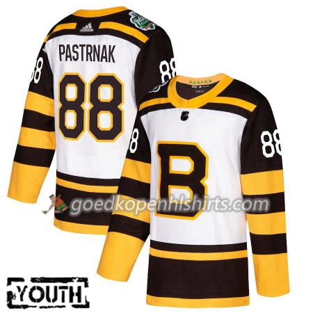 Boston Bruins David Pastrnak 88 2019 Winter Classic Adidas Wit Authentic Shirt - Kinderen